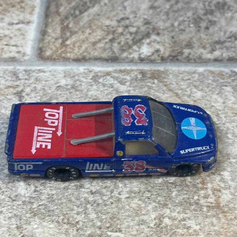 Race Truck Toy Blue TOP‎ LINE Number 38 Diecast Metal Collectible